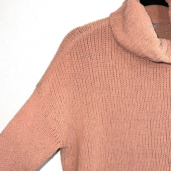 Aerie Camel Brown Chenille Knit Turtleneck Oversized Sweater Xsmall Women’s - Picture 4 of 12